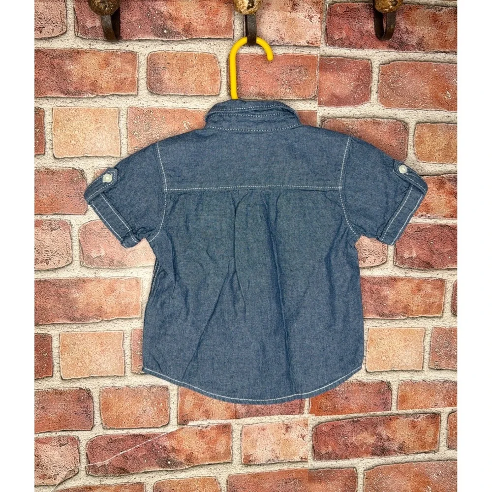 Gymboree Baby Boy Blue Chambray Short Sleeve Button Down Shirt 6-12 Months